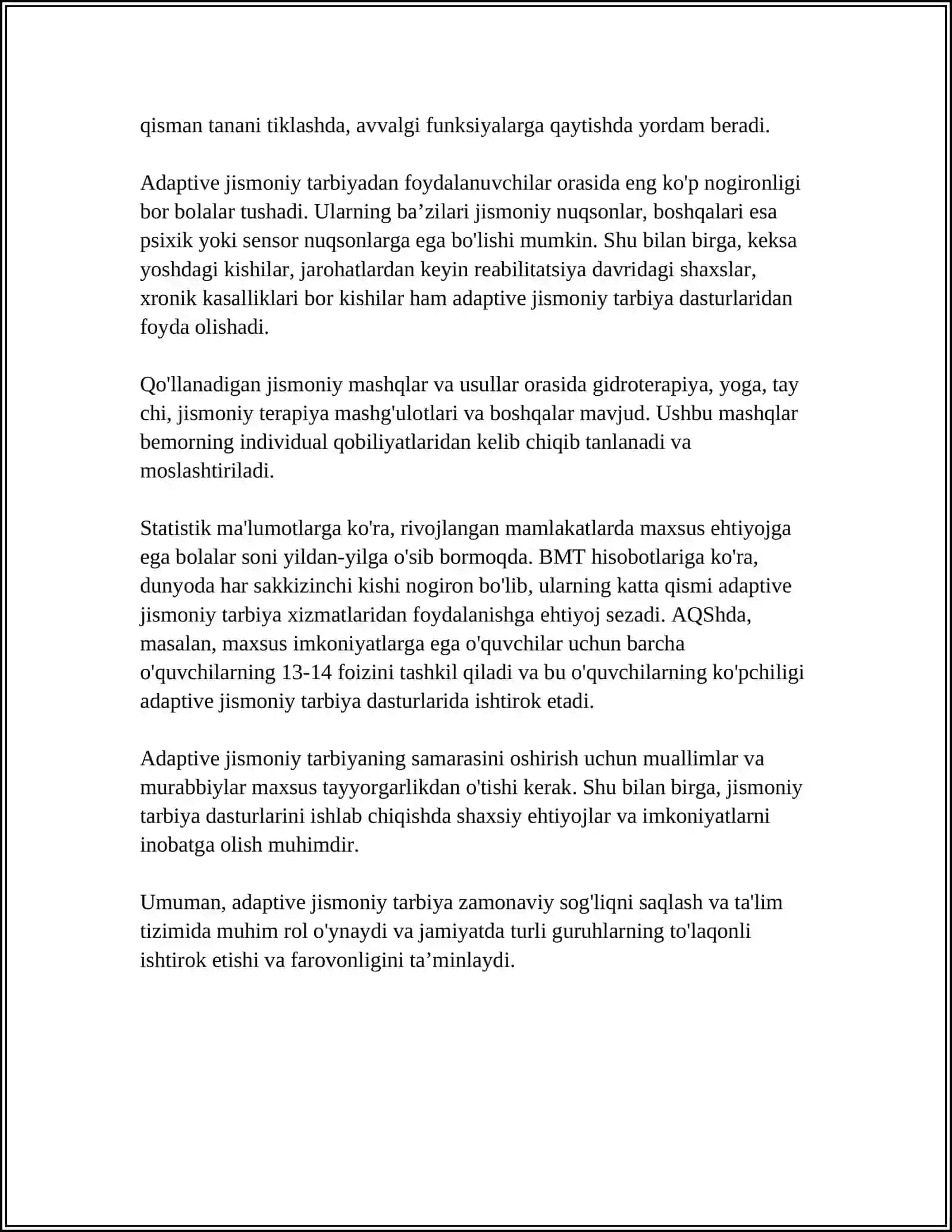 ADAPTIV JISMONIY TARBIYANING MAQSADI VA VAZIFALARI 4