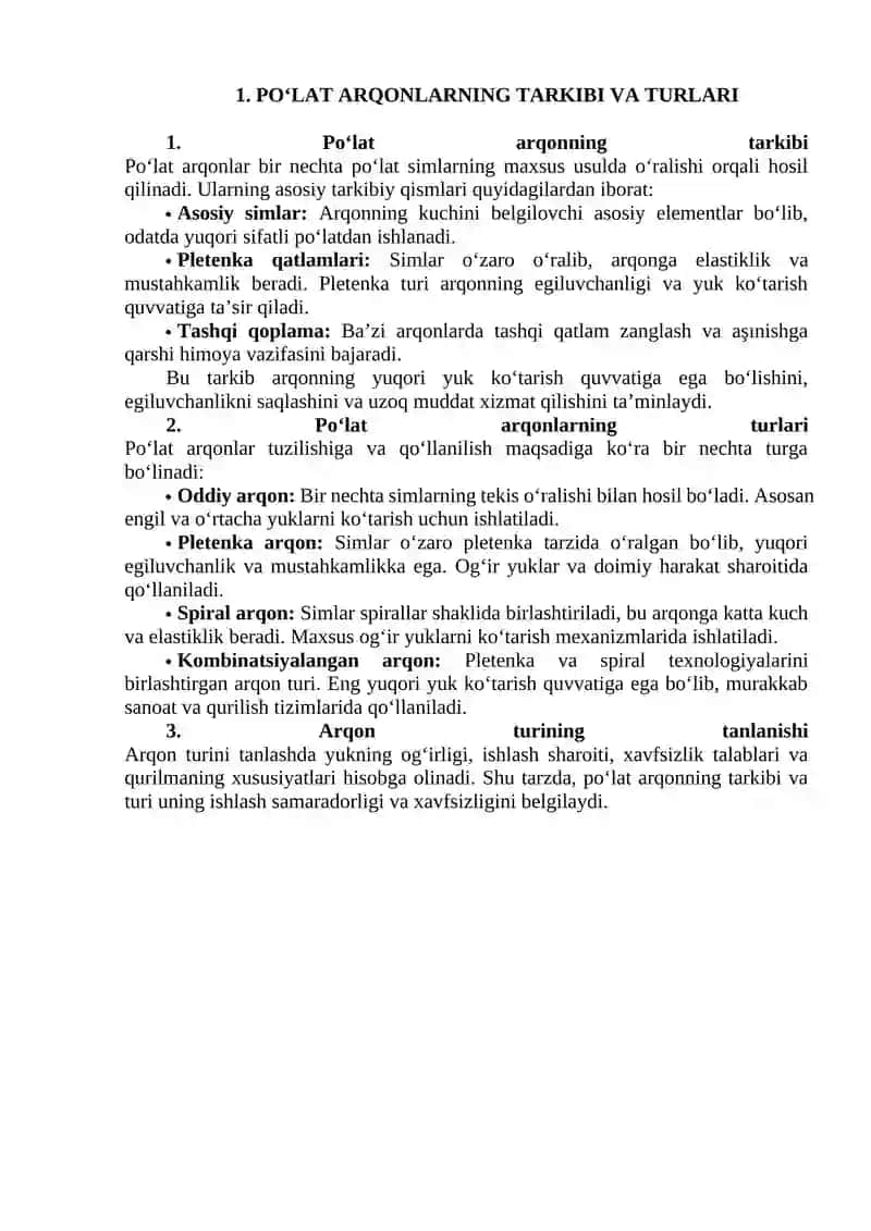 Yuk ko'tarish po'lat arqonlari 4