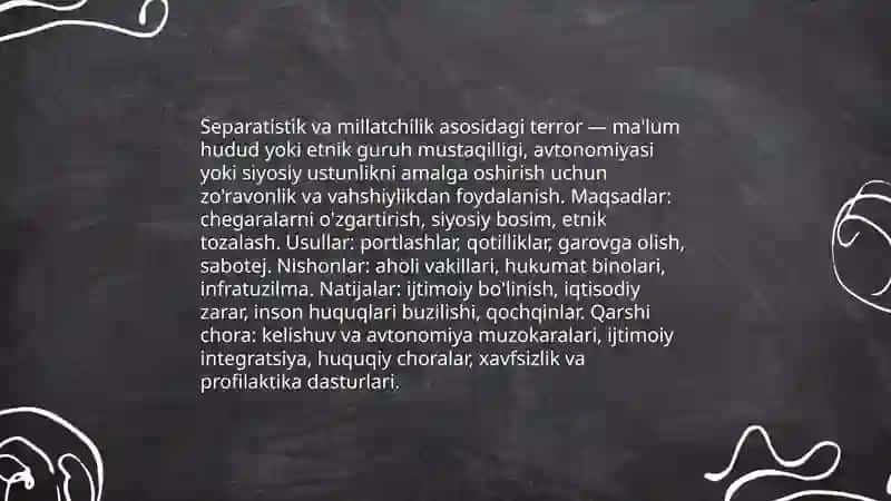 Terorizmning turlari siyosiy iqtisodiy ijtimoiy diniy 4