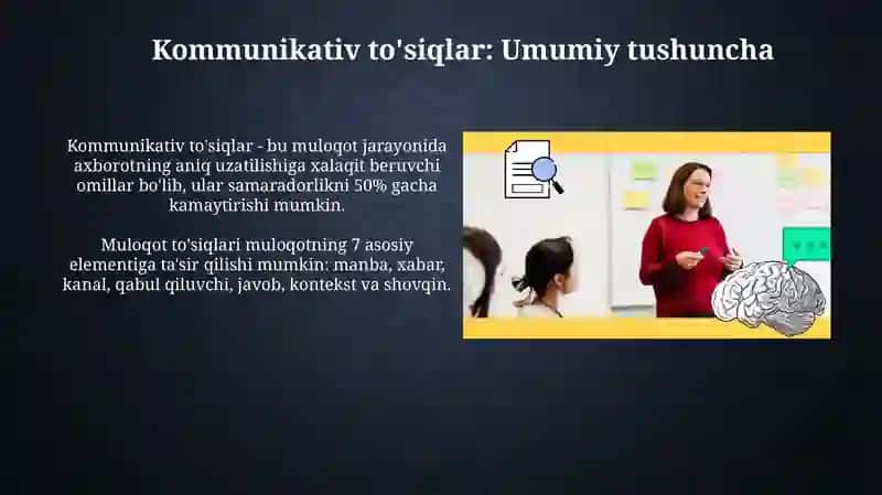 Pedagogik muloqotdakamunikativtoʻsiqlar 4