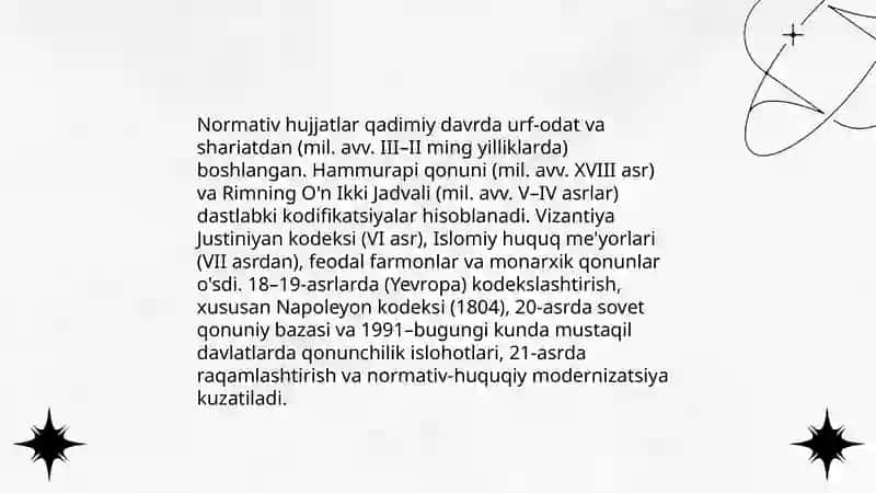 Normativ (me'yoriy) hujjat tushunchasi 4