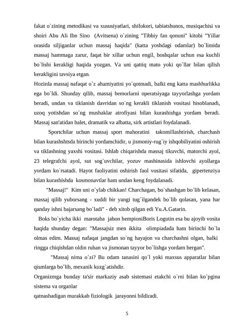 Massajning-fiziologik gigiеnik asoslari hamda sport shikastlanishlarida qo`llanish xususiyatlari 4
