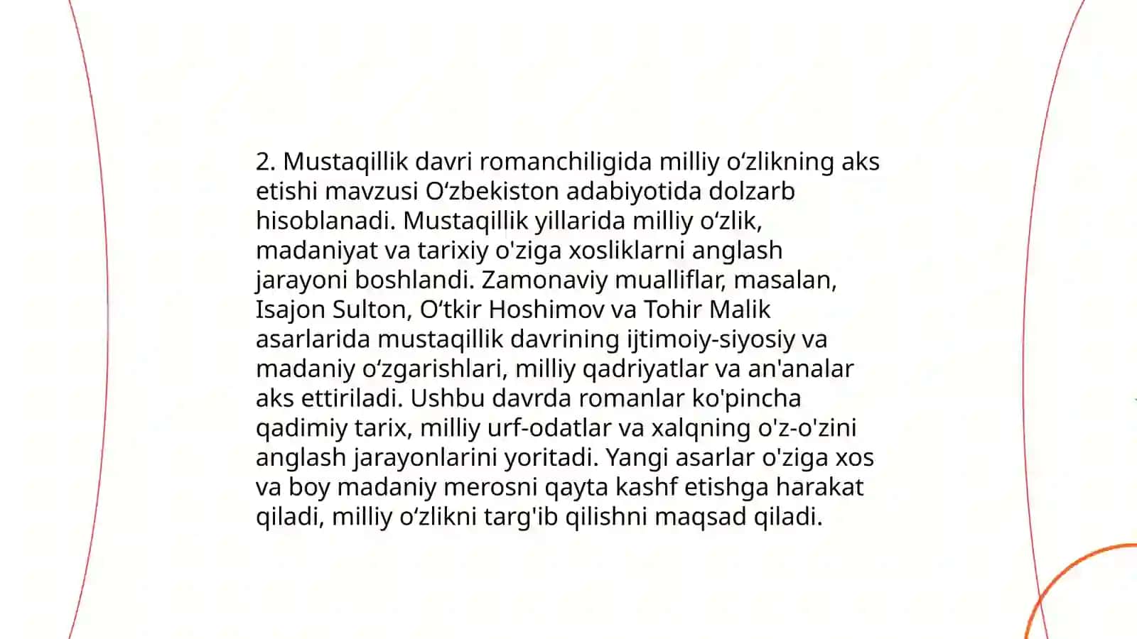 Mustaqillik davri oʻzbek romanchiligida badiiy ifodaning yangilanishi 4
