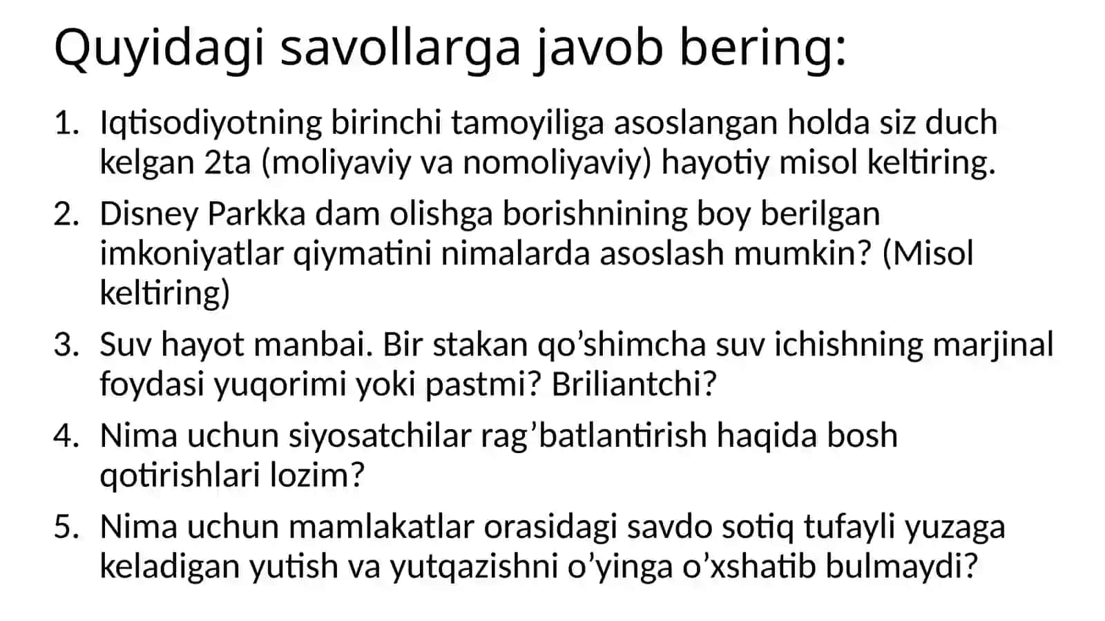 Amaliyot Iqtisodiyotning 10 tamoyili 4