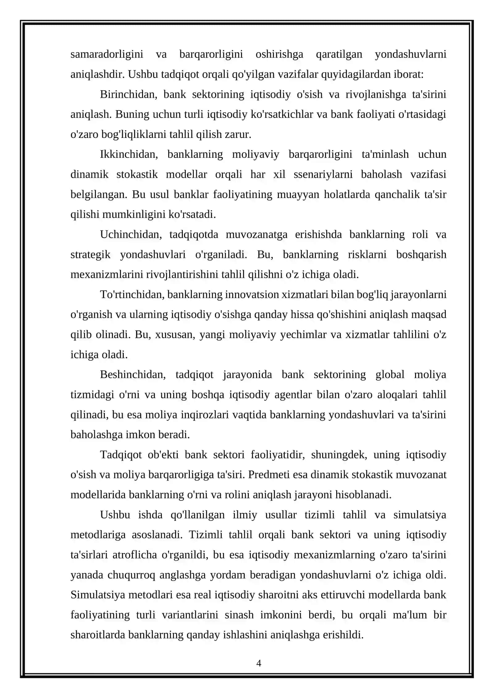 Dinamik stokastik umumiy muovzanat modellarida bank sektori roli 4