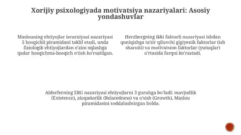 Xorij psixologiyasida motivatsiya muammosi 4