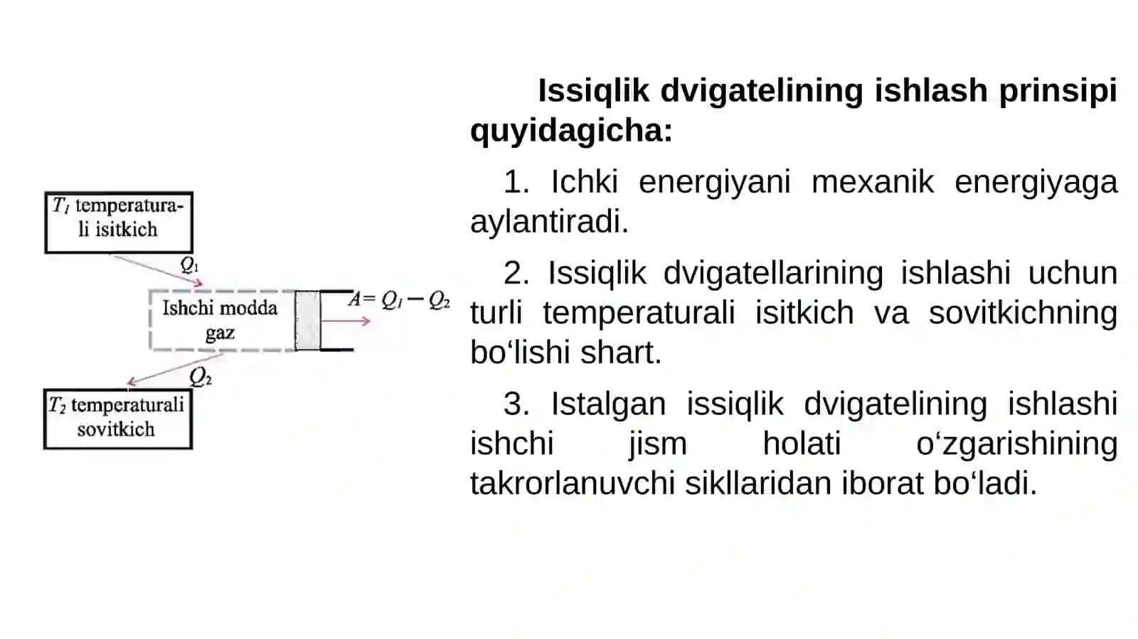 Adiabatik jarayonlar. Issiqlik mashinalarining FIK. Karnos sikli 4