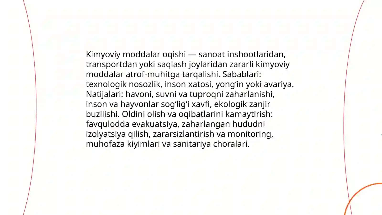 Texnogen,ekologik va ijtimoiy tusdagi favqulodda vaziyatlar va ularning qisqacha tavsifi 4
