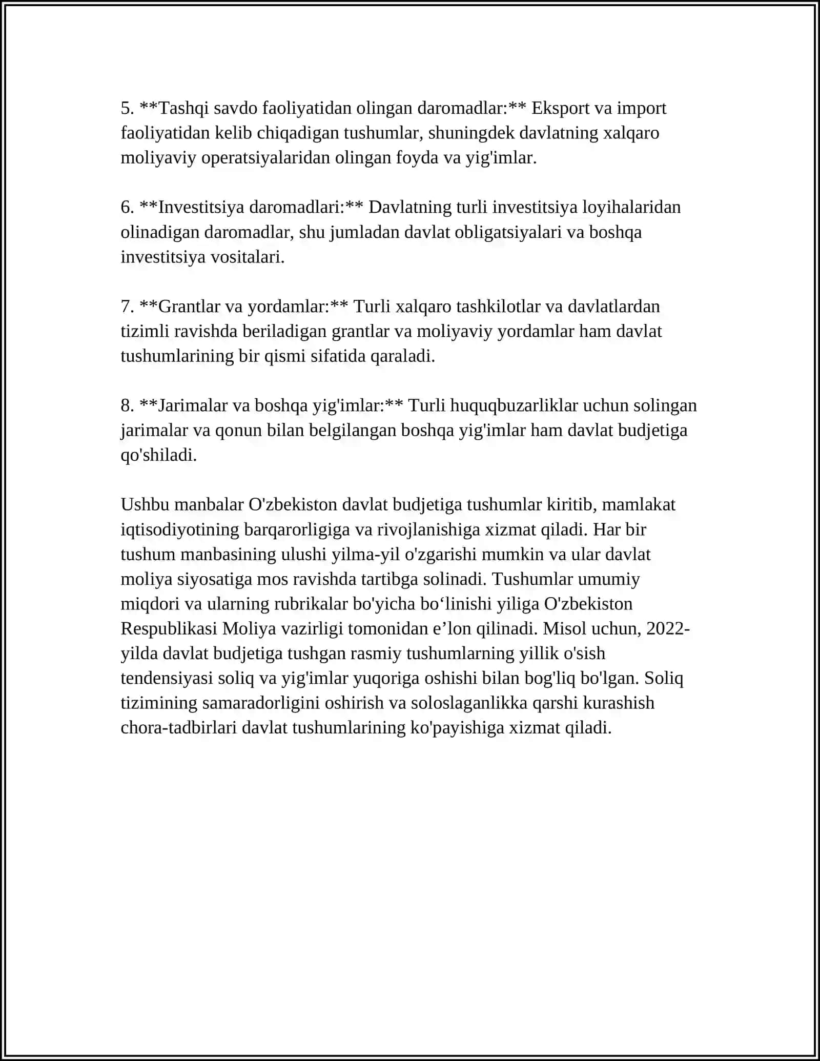 DAVLAT BUDJETI IJROSI NATIJALARI HISOBI 4