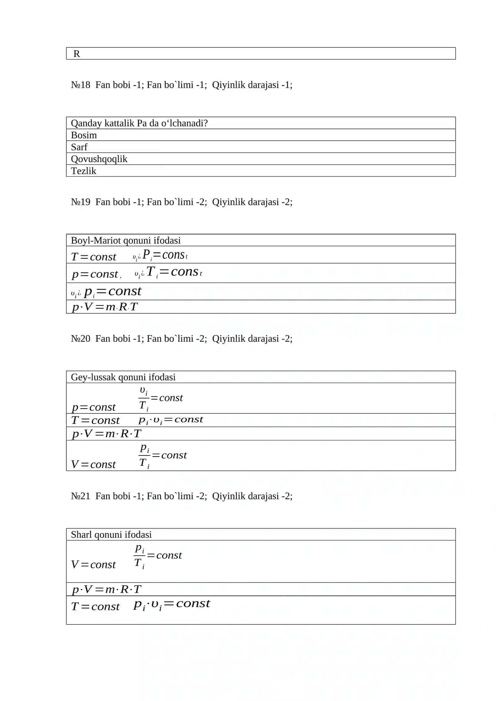 TERMODINAMIKA FANI TEST 4
