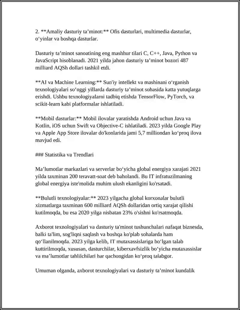 AXBOROT TEXNOLOGIYALARINING DASTURIY TAMINOTI 4