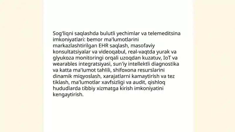 Har xil faoliyat sohalarida bulutli texnologiyalardan foydalanish imkoniyatlari 4