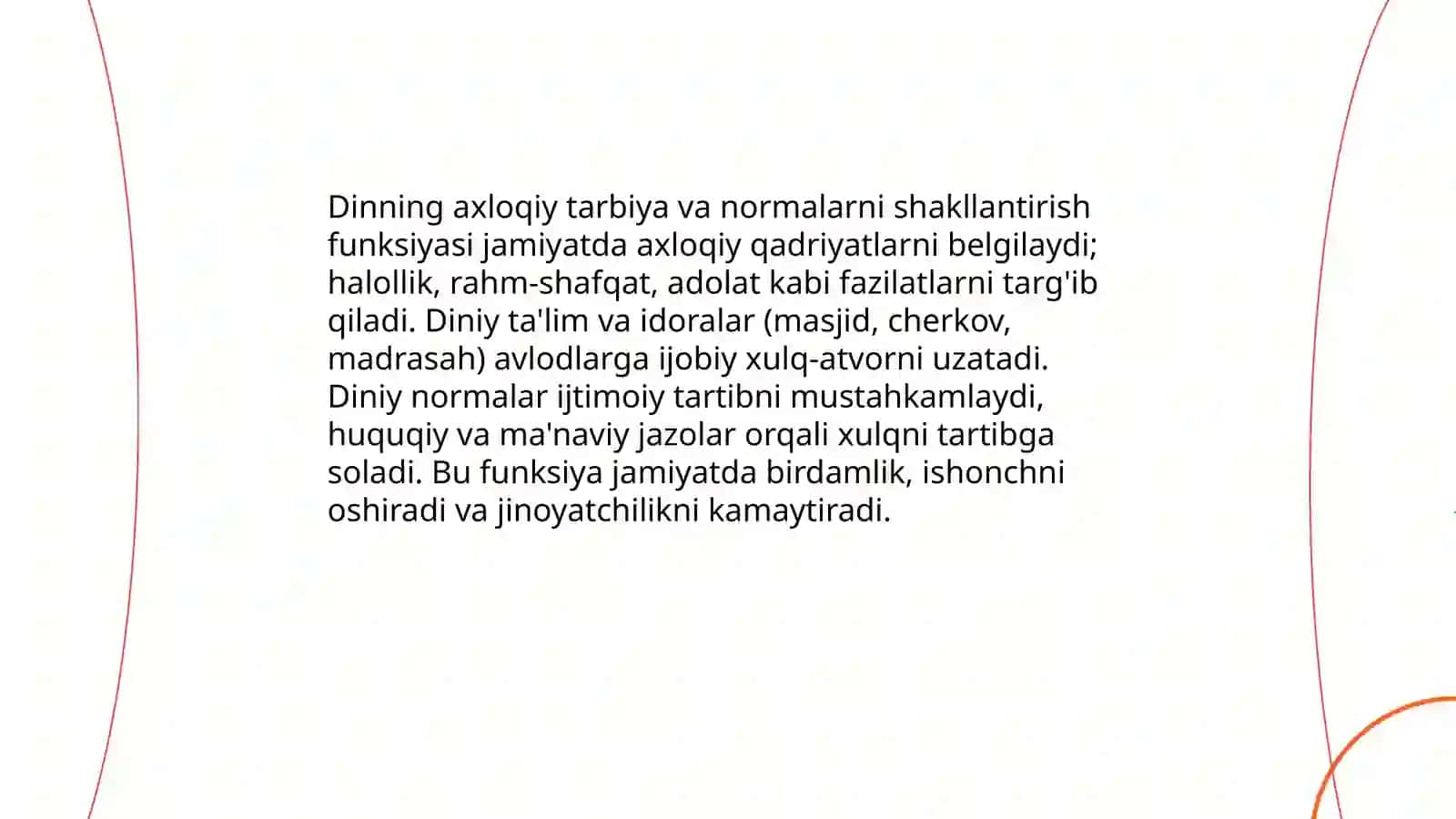 Dinning jamiyatdagi o'rni va funksiyalari 4