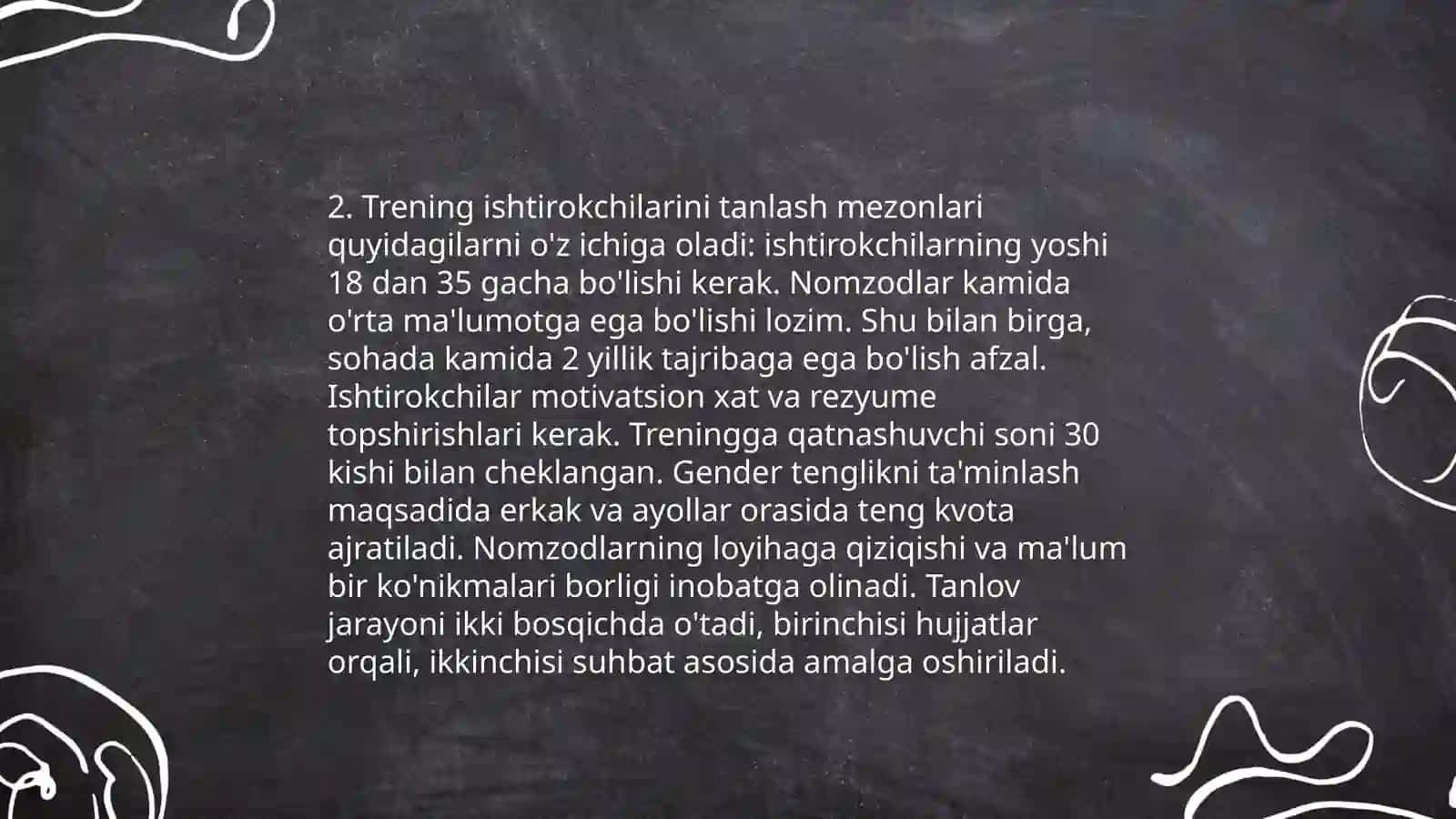 Psixologik treninglarni tashkil qilish shartlari 4