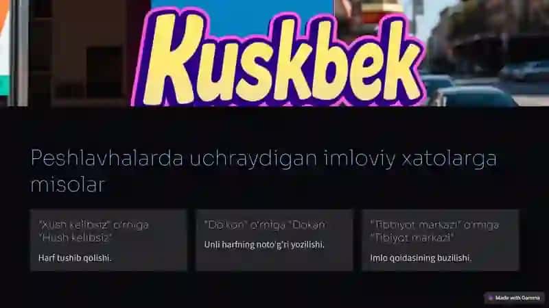 Peshlavha va e’lonlardagi imloviy xatolarni aniqlash 4
