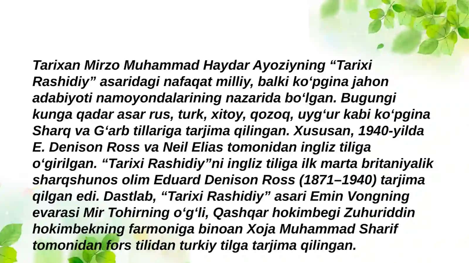 "Tarixi Rashidiy" asari Markaziy Osiyo tarixiga oid muhim manba 4