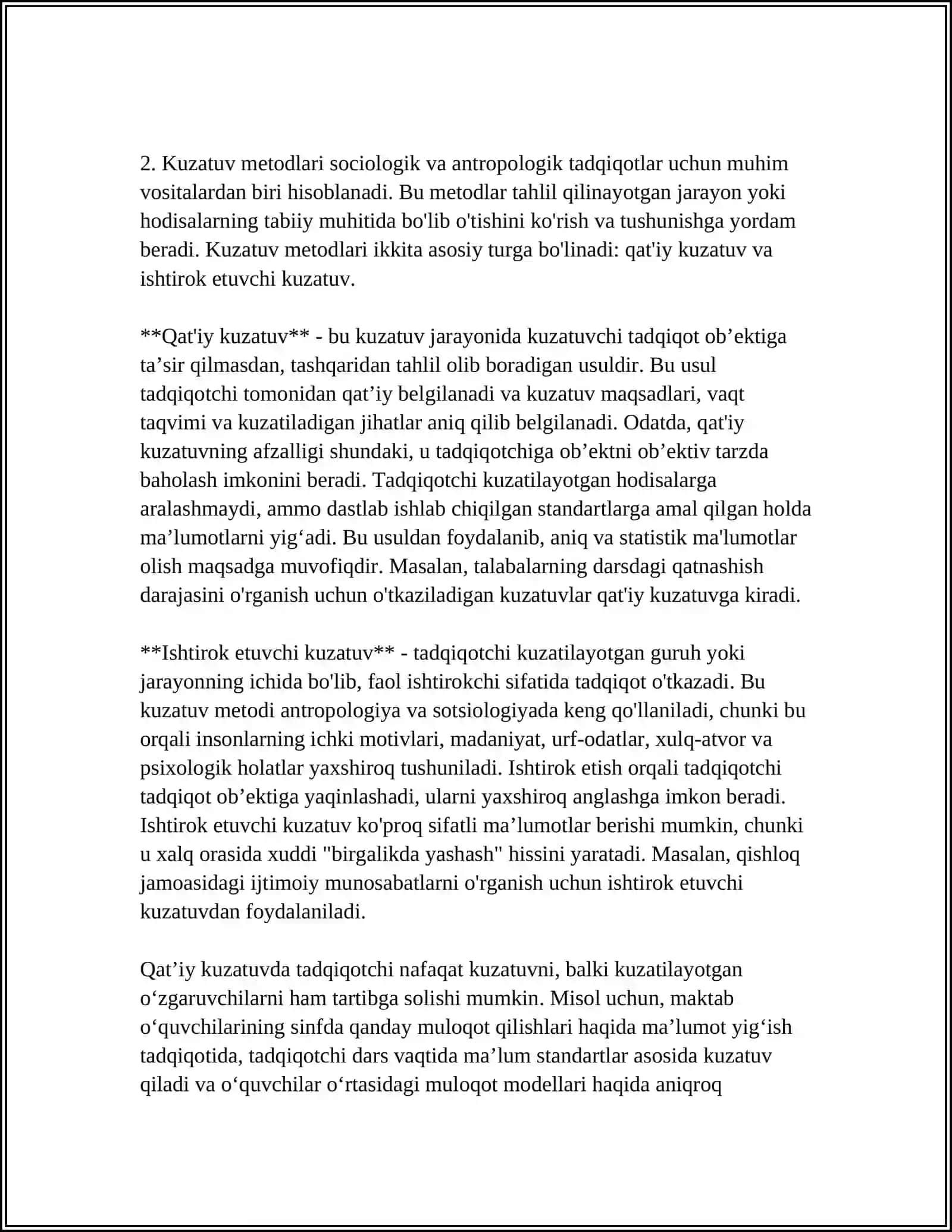 PSIXOLOGIYANING TADQIQOT METODLARI VA TARMOQLARI 4