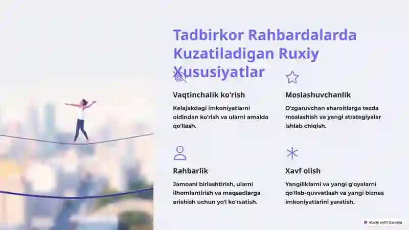 Tadbirkor Rahbar Faoliyatining Ruxiy Xususiyatlari 4