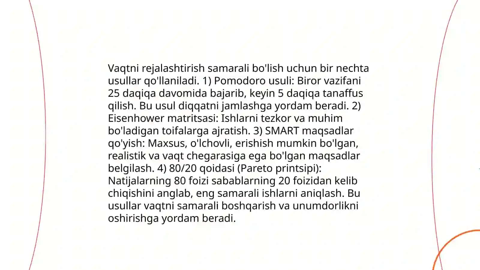 Samarali boshqaruv va kun tartibi 4