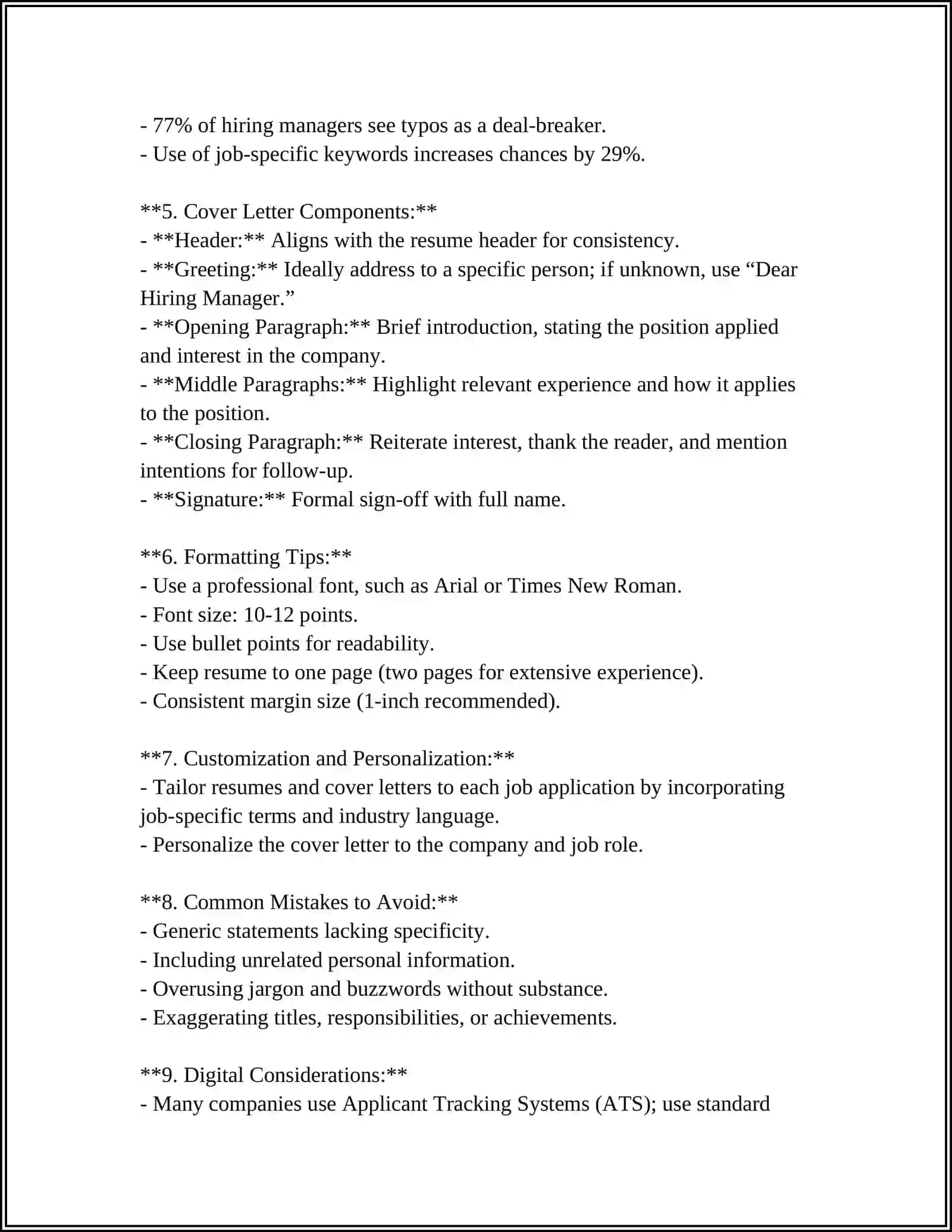 Resume and Cover Letter Writing: A Comprehensive Guide 4