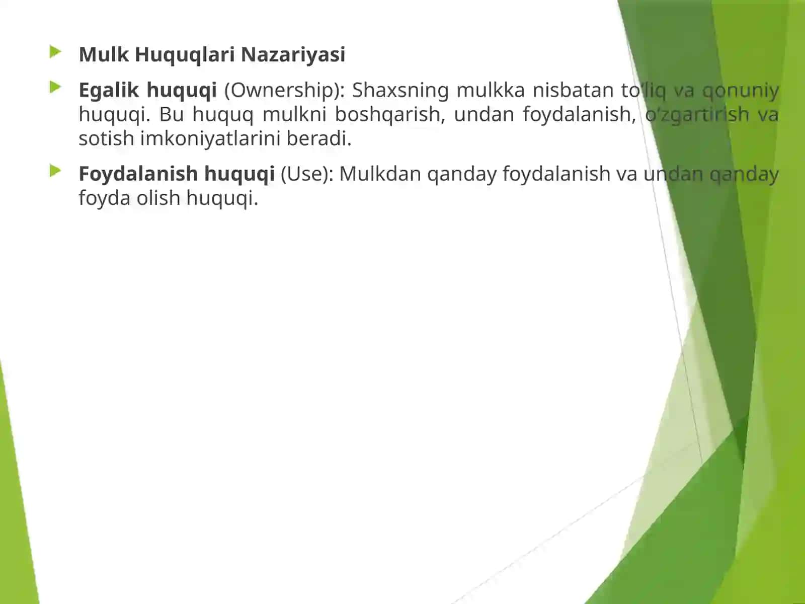 Mulk Huquqlari Nazariyasi va Mulkchilik Shakllarining Rivojlanish Evolyutsiyasi 4