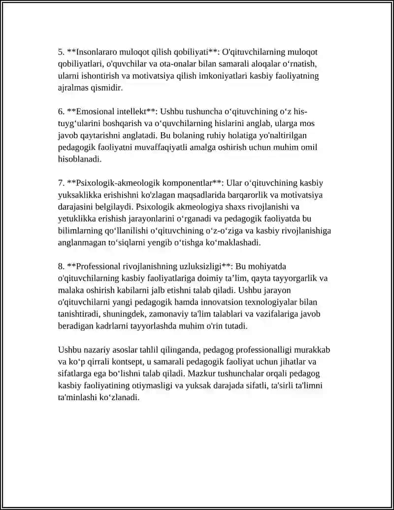 PEDAGOG PROFESSIONALIZMMI VA PSIXOLOGIK-AKMEOLOGIK KOMPETENTLIGI TUZILMASI 4