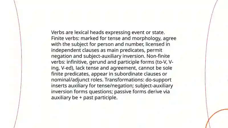 Structural Details of Subjects, Verbs, and Objects 4