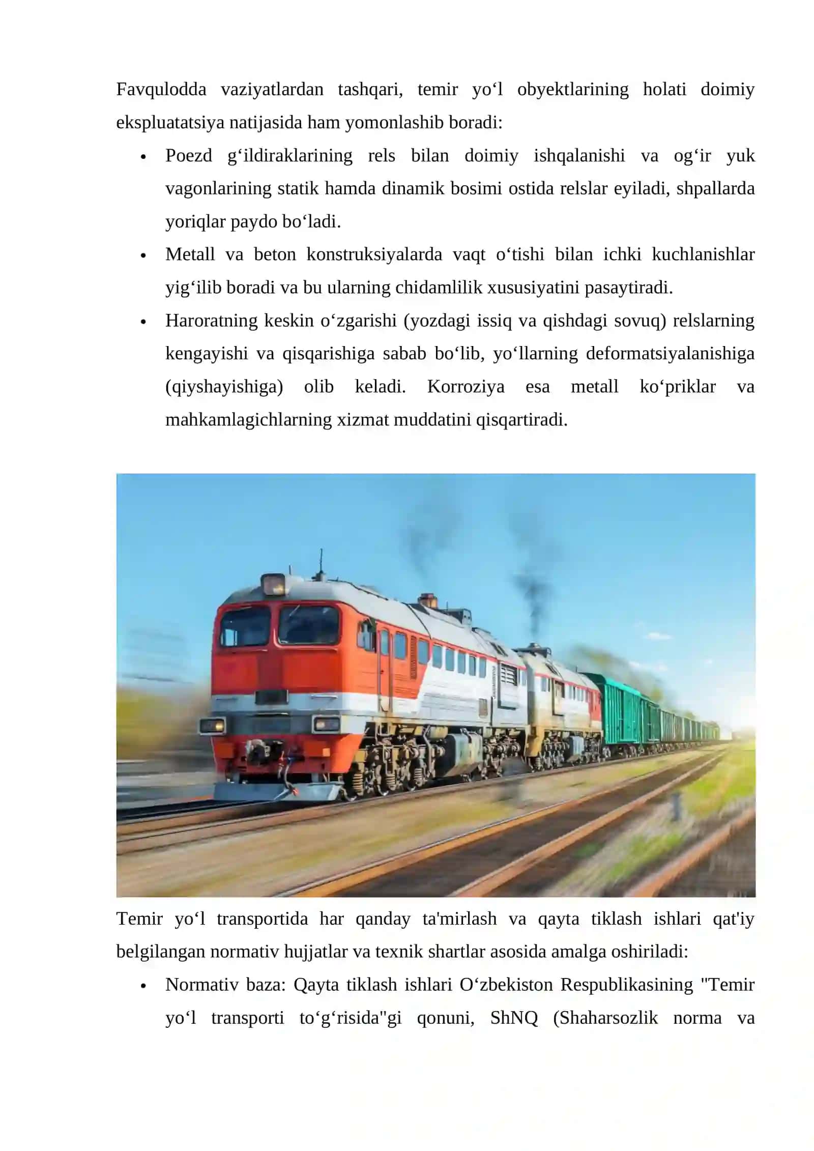 Temir yo‘l transporti obyektlarini qayta tiklash texnologiyasi 4
