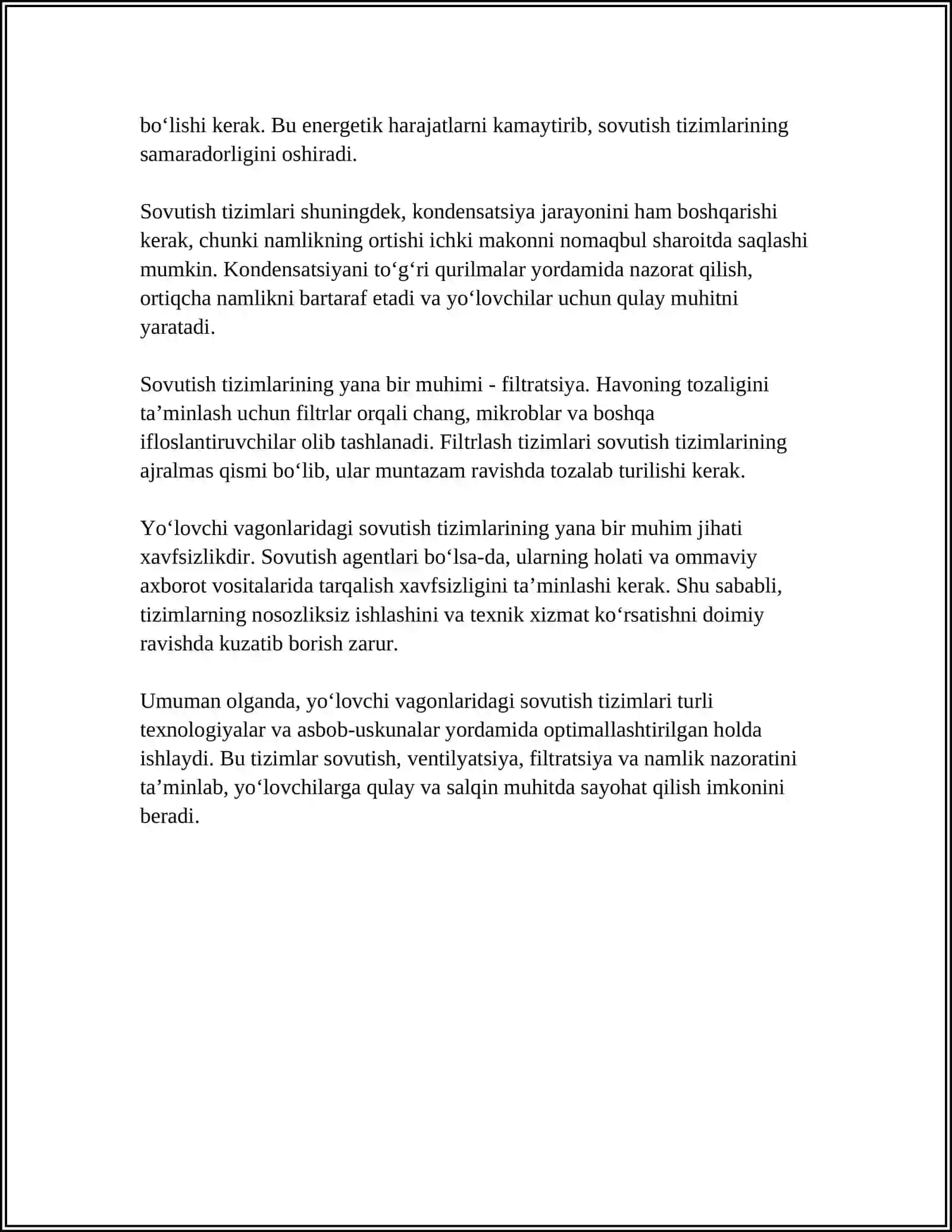 YOLOVCHI VAGONLARIDA SOVUTISH USKUNALARI VA PRINSPLARI 4