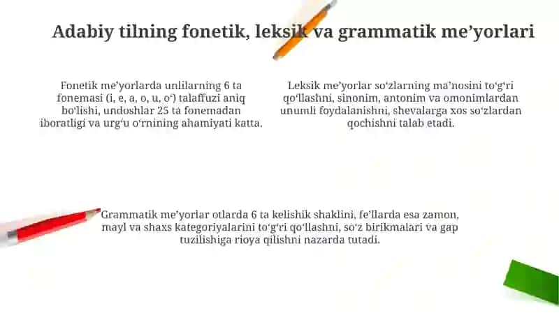 Oʻzbek adabiy tilining tarixiy rivojlanishi va meʼyorlari 4