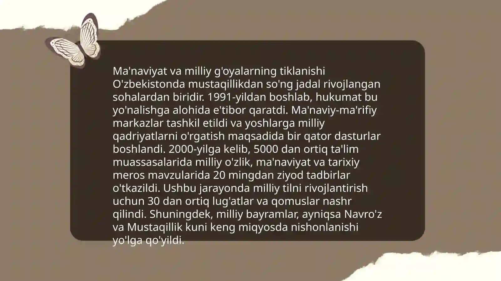Yangi O'zbekistonda ma'naviy islohotlar 4