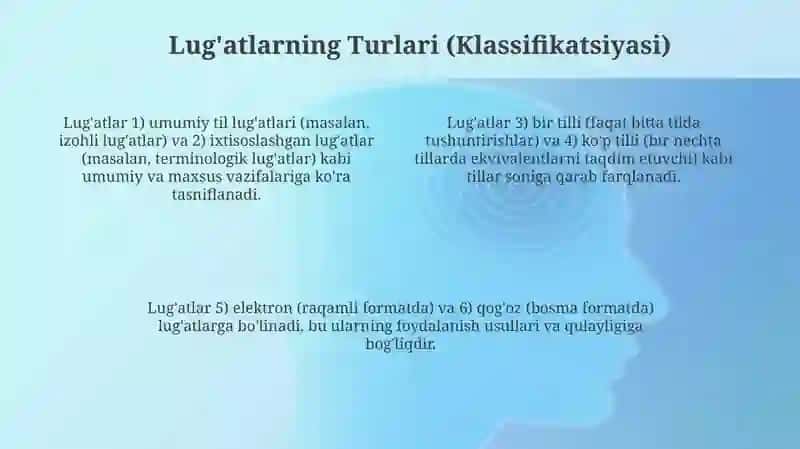 Leksikogragiya lugʻat va uning turlari 4