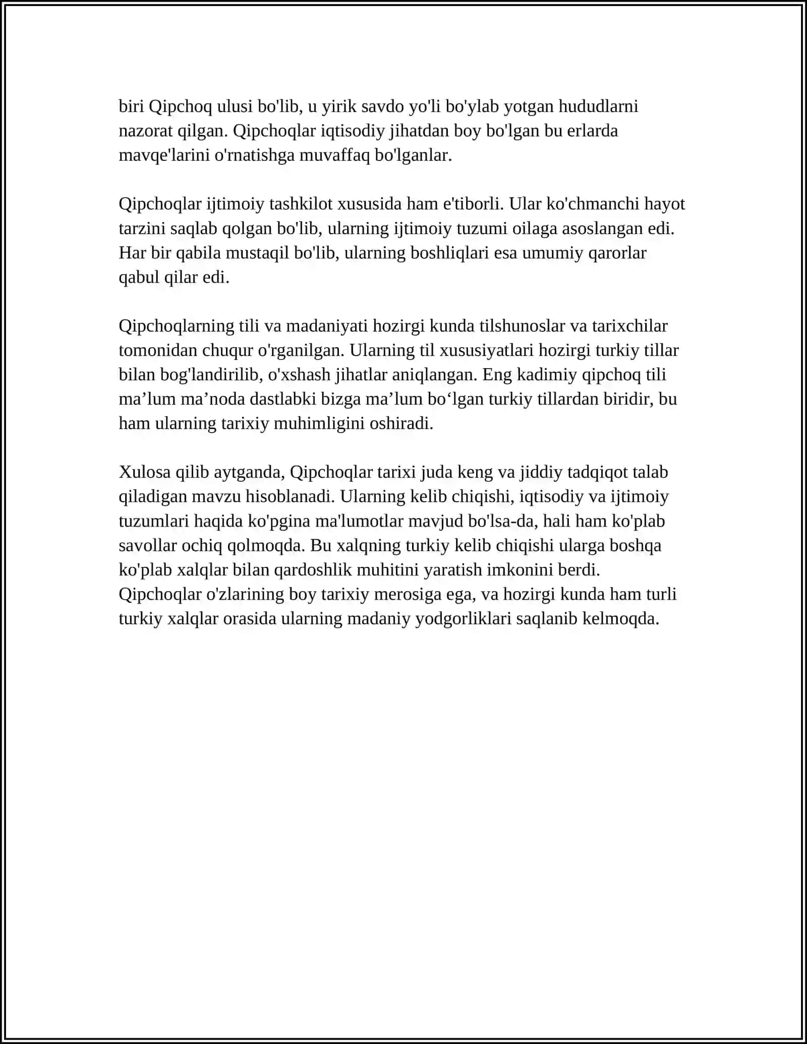 QIPCHOQLARNING KELIB CHIQISHI VA TARIXI 4