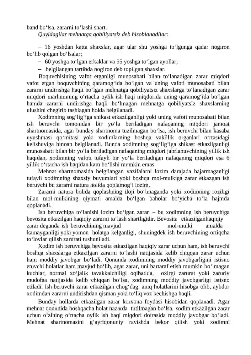 MEHNAT SHARTNOMASI TARAFLARINING MODDIY JAVOBGARLIGI 4