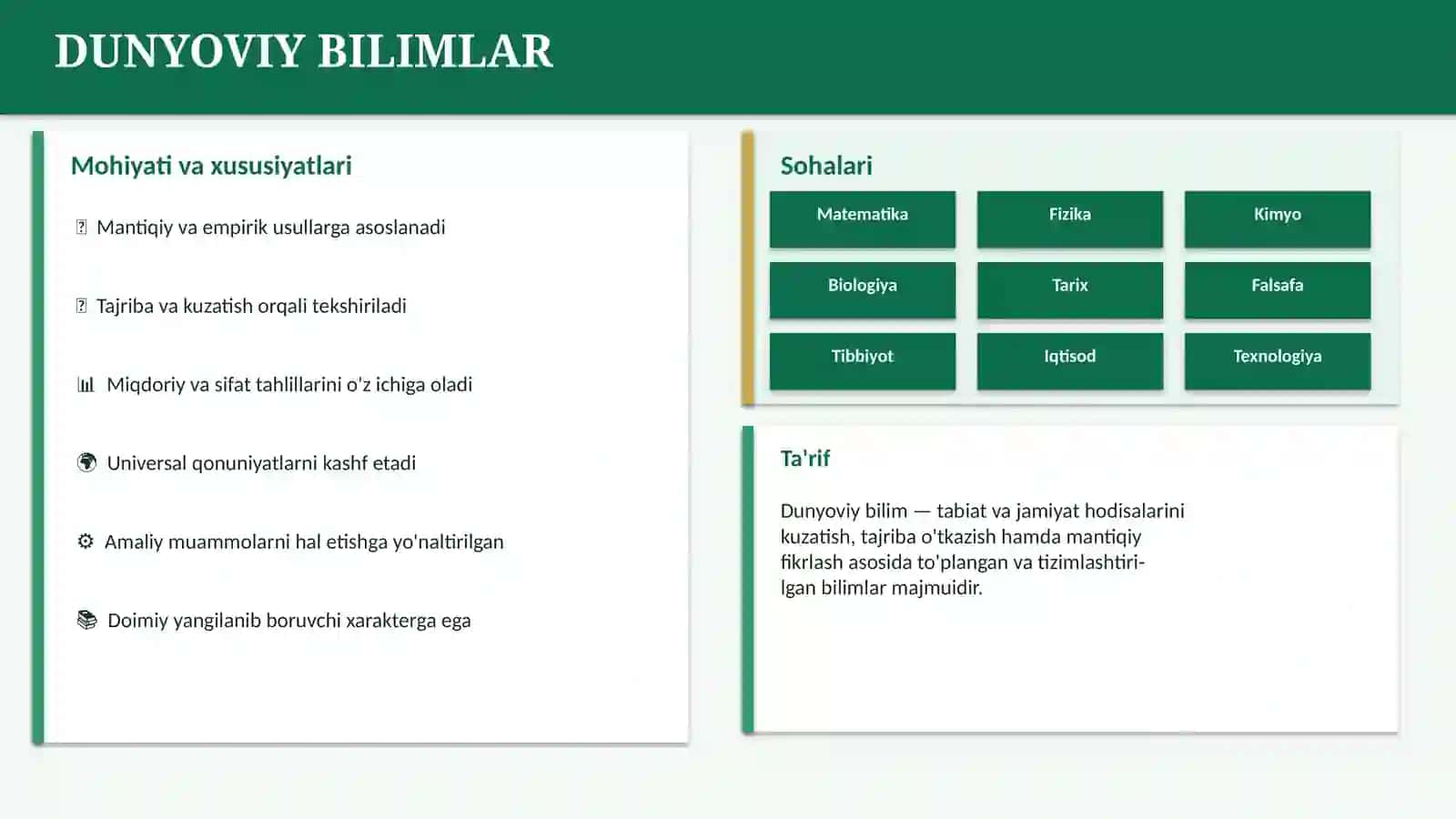 DUNYOVIY VA DINIY BILIMLAR MUTANOSIBLIGINI TA'MINLASHNING AHAMIYATI 4
