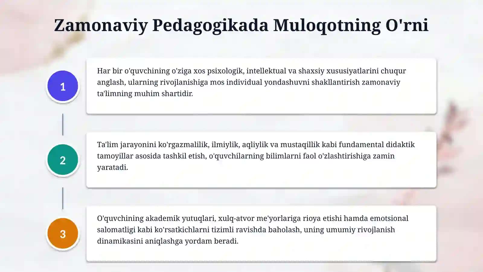 O'qituvchi va ota - onalar muloqotining ta'lim samaradorligini oshirishdagi o'rni 4