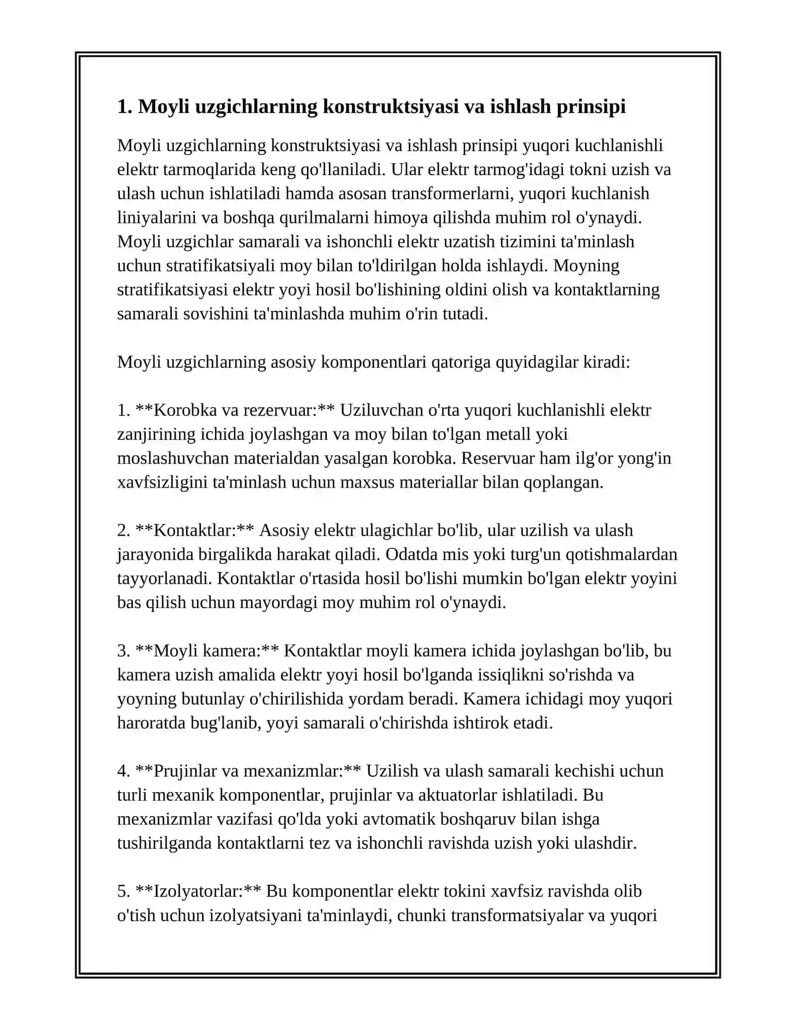 MOYLI, HAVO VA NAGRUZKA UZGICHLAR 4