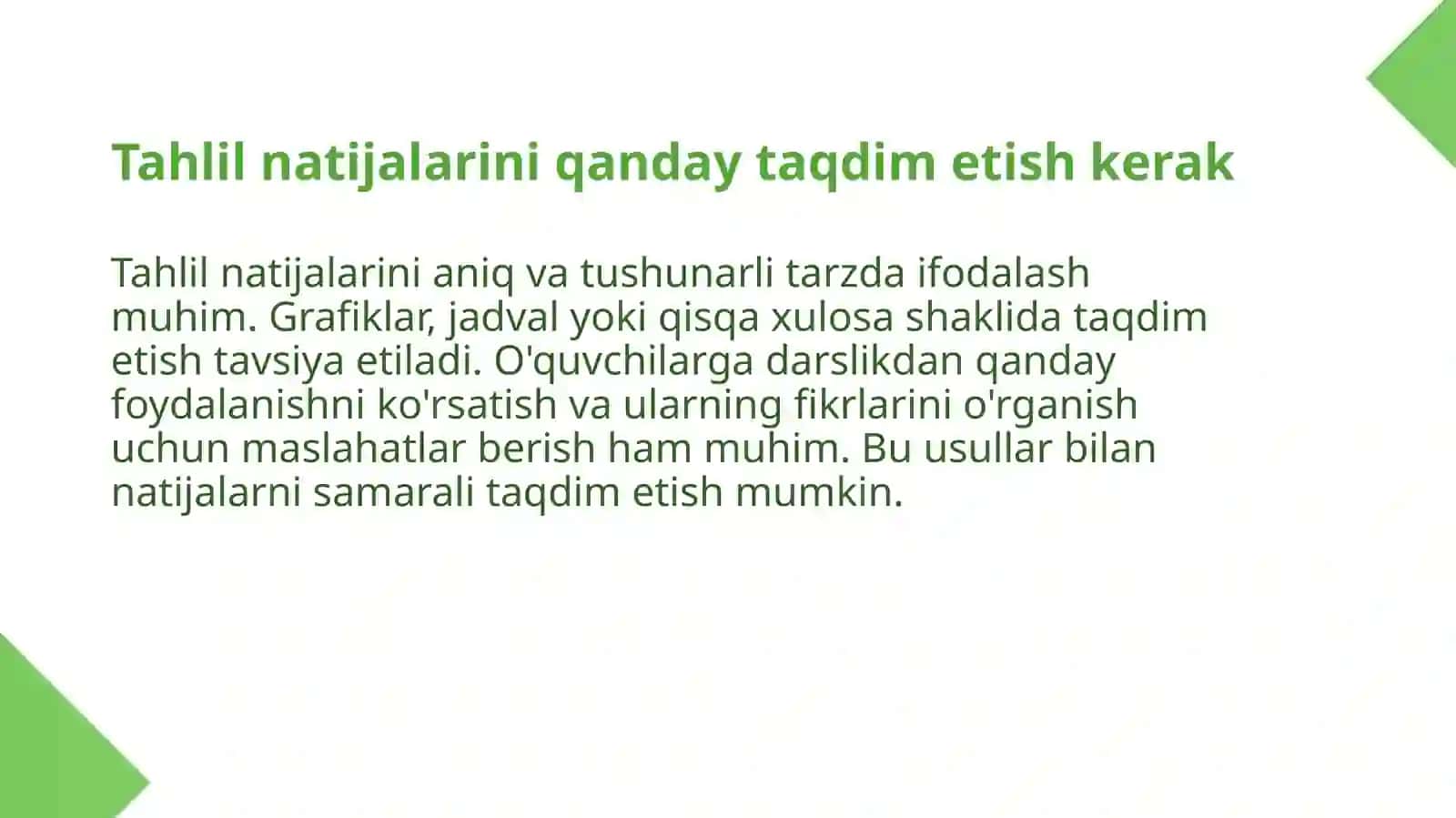 4-sinf tabiiy fanlar darsligini tahlil qilish va taqriz yozish 4