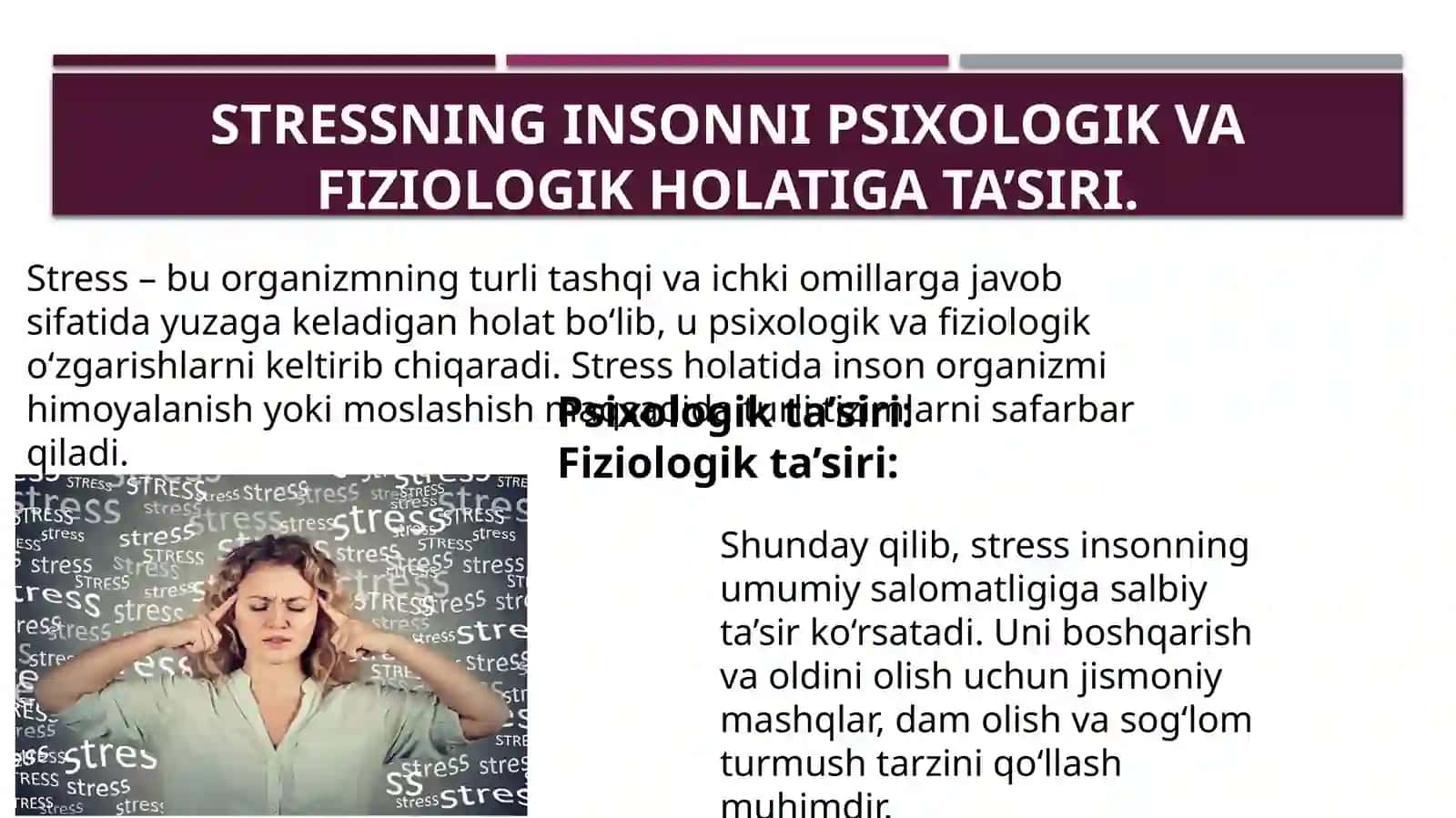 Psixoemotsional holat. Antisitresta’sirlar 4