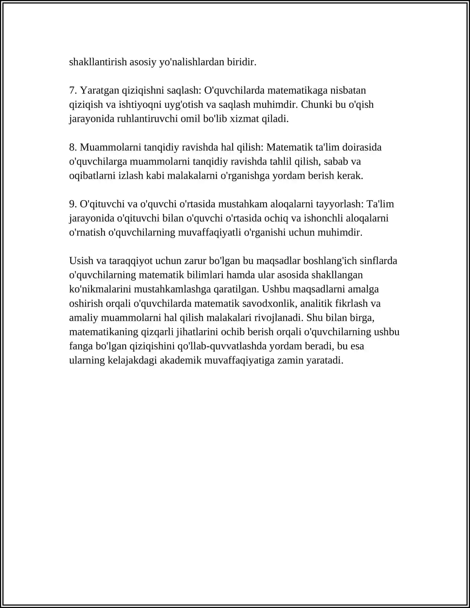 Boshlang'ich sinflarda matematika o'qitish metodikasi 4
