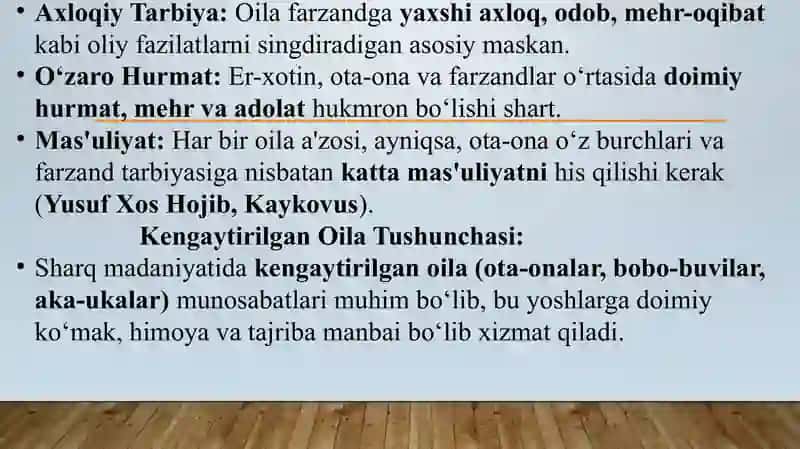 Oila va oilaviy munosabatlar haqidagi Sharq allomalarining qarashlari. 4