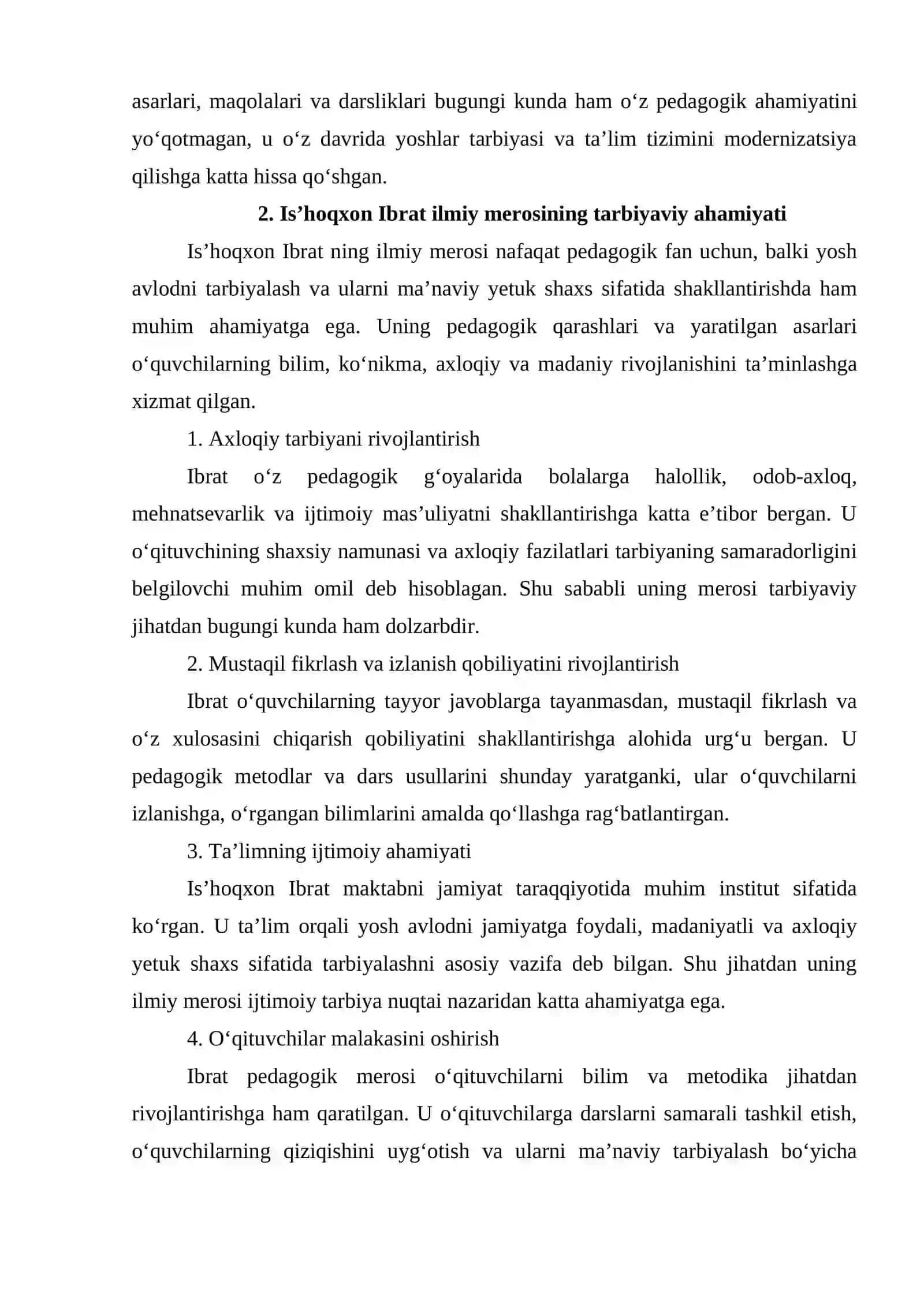 Isʼhoqxon Ibratning pedagogik gʻoyalari 4