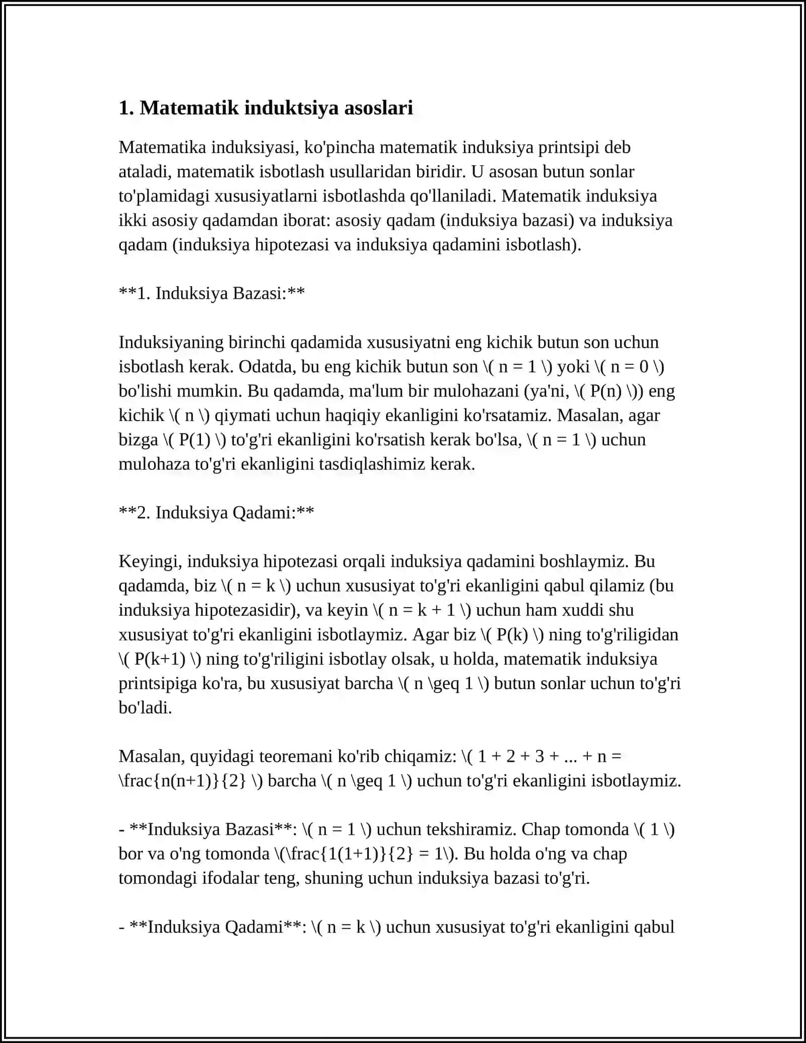 GEOMETRIK ISBOTLASHDA MATEMATIK INDUKSIYANING TATBIQLARI 4