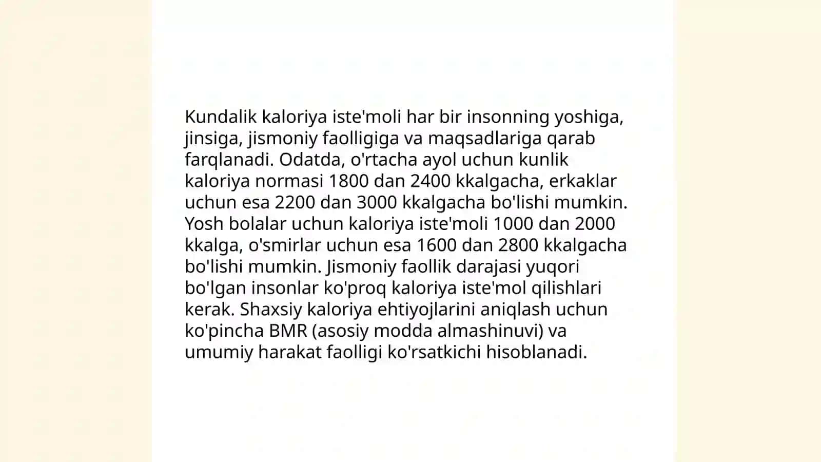 SHaxsiy ovqatlanishning adekvatligini organish va baholash 4
