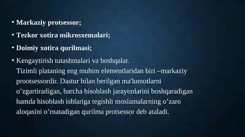 Kompyuter arxitekturasi(qurilmalari) 4