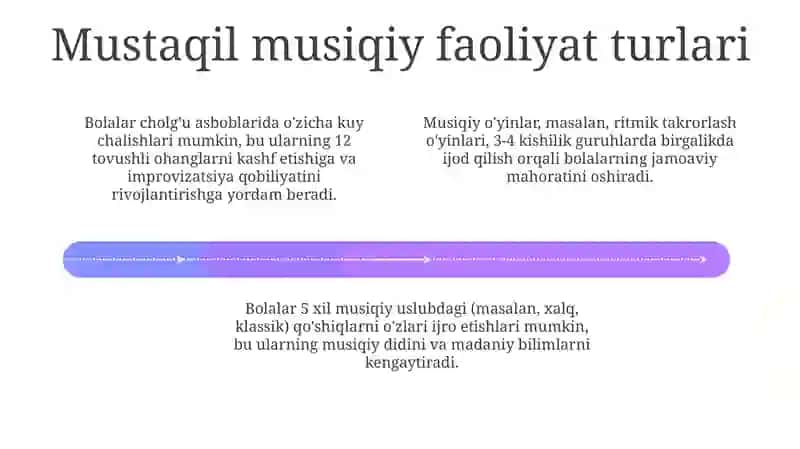 Bolalarni mustaqil musiqiy faoliyati mazmuni va ahamiyati 4