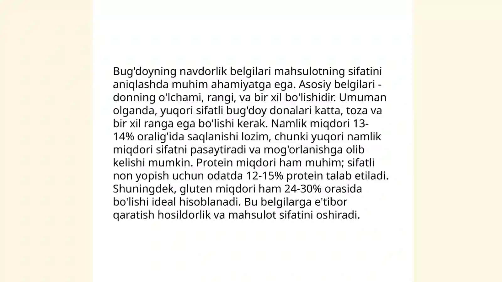 Gʻoʻza va bugʻdoyda navdorlik belgilari 4