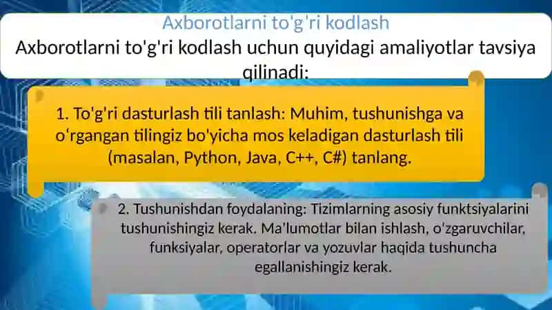 Axborotlarning to’g’ri, teskari, to’ldiruvchi va modifikatsiyalashgan kodlari. 4