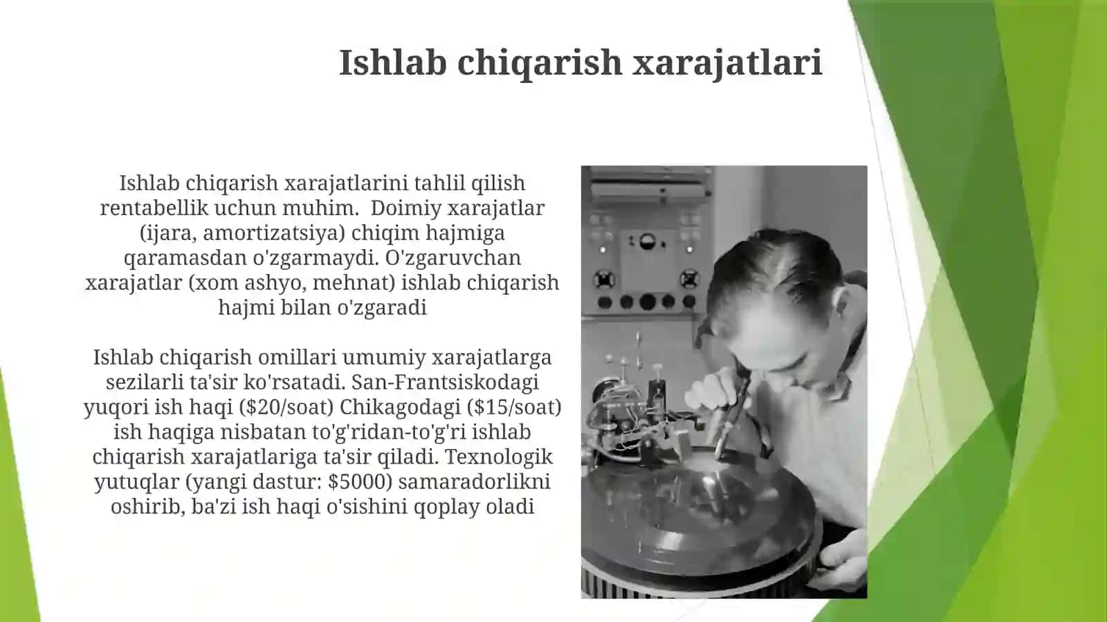 Ishlabchiqarish va ishlabchiqarish omillari va xarajatlari 4