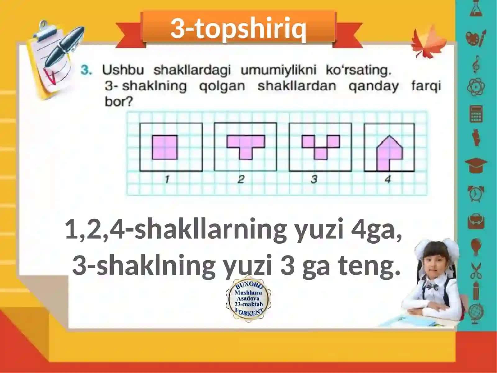 4-sinf Matematika fanidan masalalarga oid taqdimot 4